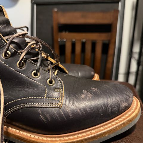 Truman Plain Toe Boot in Black Teacore