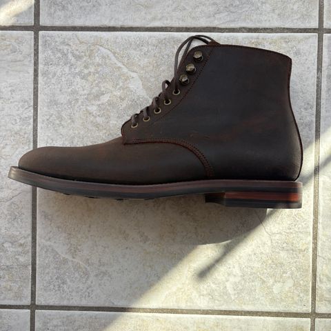 Grant Stone Edward Boot in C.F. Stead Tobacco Waxy Commander Suede