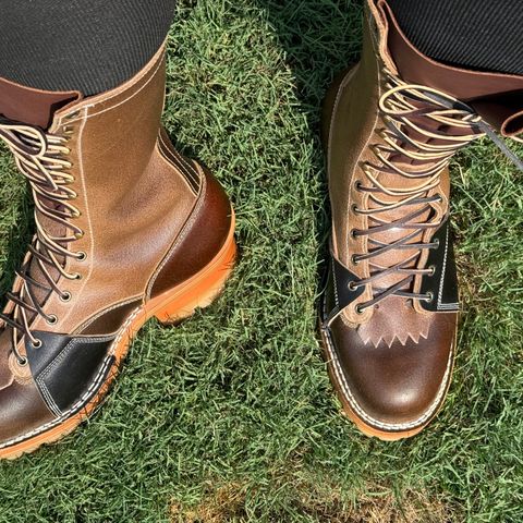 Frank's Lace-To-Toe in Horween Cinnamon Waxed Flesh & Horween Natural Waxed Flesh & Horween Black Waxed Flesh