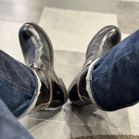 The Real McCoy's Buco Engineer Boots in Shinki Black Latigo Teacore Horsehide
