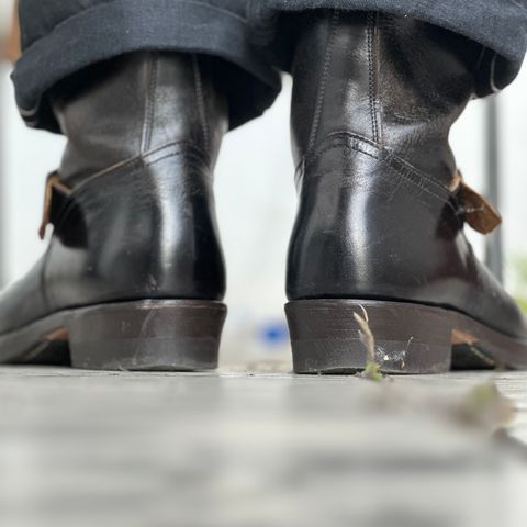 The Real McCoy's Buco Engineer Boots in Shinki Black Latigo Teacore Horsehide