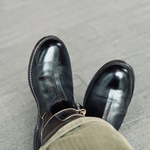 The Real McCoy's Buco Engineer Boots in Shinki Black Latigo Teacore Horsehide