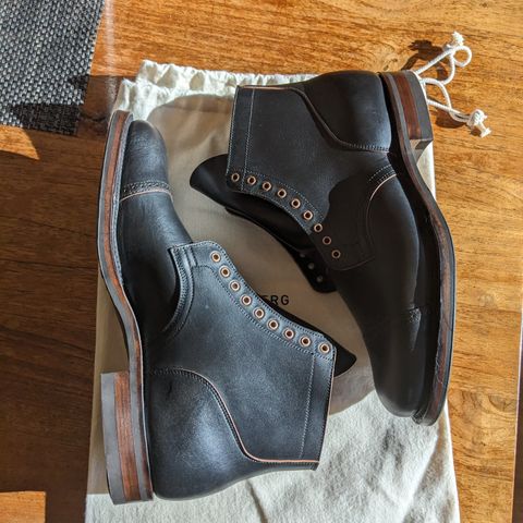 Viberg Service Boot BCT in Horween Black Teacore Double Cordovan Butts