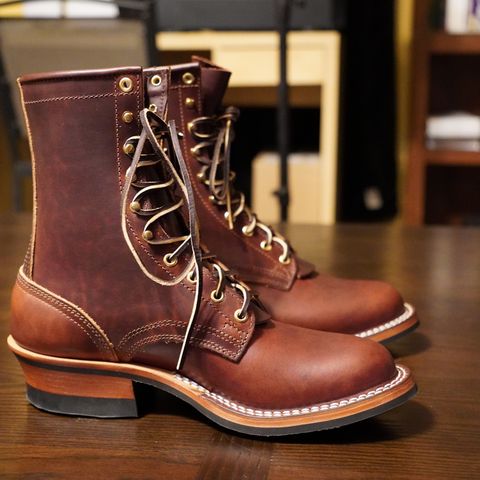 Nicks Lace Up Heritage in Wickett & Craig Buck Brown Double Stuffed