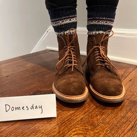 Tricker's Brett Derby Boot in C.F. Stead Polo Brown Oiled Desert