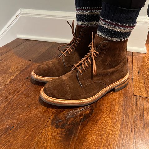 Tricker's Brett Derby Boot in C.F. Stead Polo Brown Oiled Desert