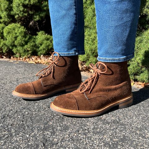 Tricker's Brett Derby Boot in C.F. Stead Polo Brown Oiled Desert