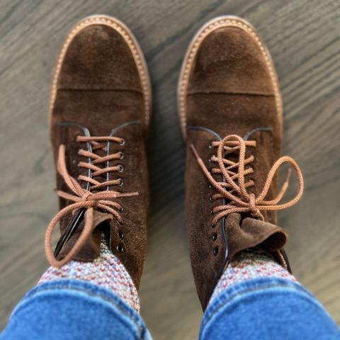 Tricker's Brett Derby Boot in C.F. Stead Polo Brown Oiled Desert