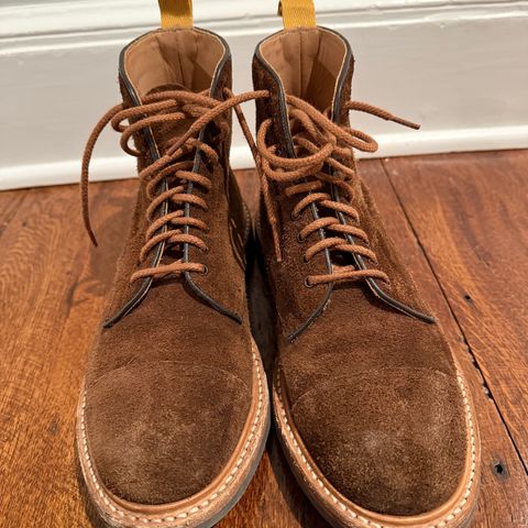 Tricker's Brett Derby Boot in C.F. Stead Polo Brown Oiled Desert