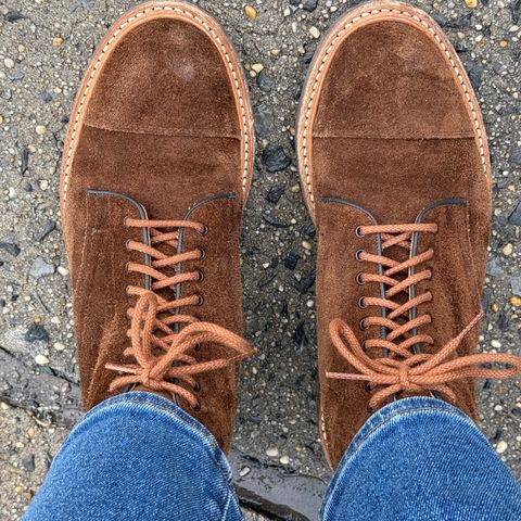 Tricker's Brett Derby Boot in C.F. Stead Polo Brown Oiled Desert