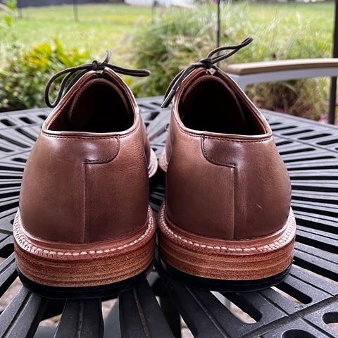 Grant Stone Plain Toe Blucher in Horween Dune Chromexcel