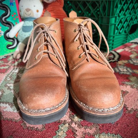 Yuketen Farmer’s Chukka in Waxed Rough Out Vachetta & Vachetta
