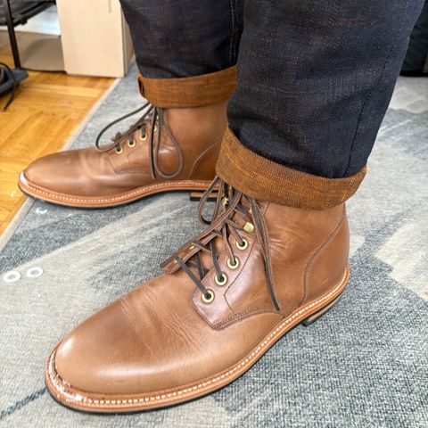 Grant Stone Diesel Boot in Horween Dune Chromexcel