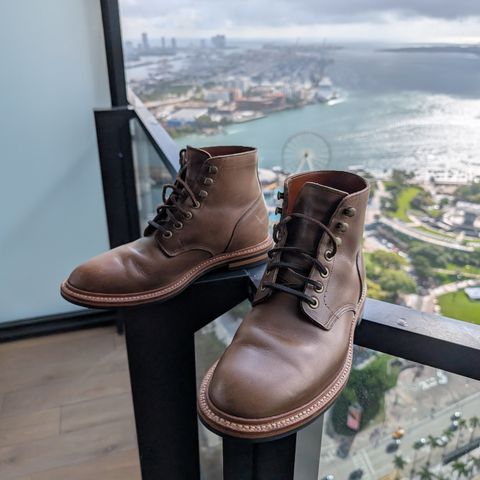 Grant Stone Diesel Boot in Horween Dune Chromexcel