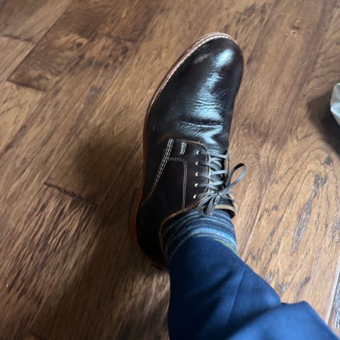 View photo of Wolverine 1000 Mile Derby in Horween Arabica Lux Calfskin