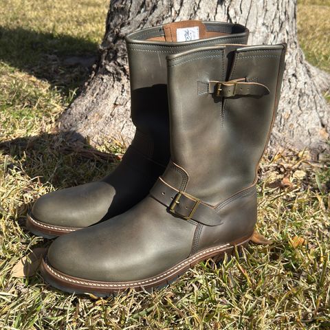 John Lofgren Wabash Engineer Boots in Badalassi Carlo Grigio Minerva Liscio