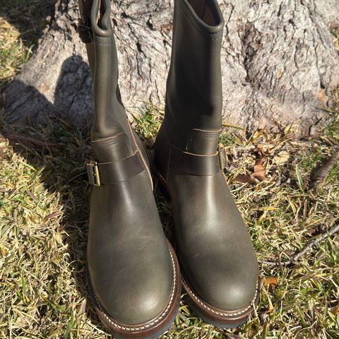 John Lofgren Wabash Engineer Boots in Badalassi Carlo Grigio Minerva Liscio