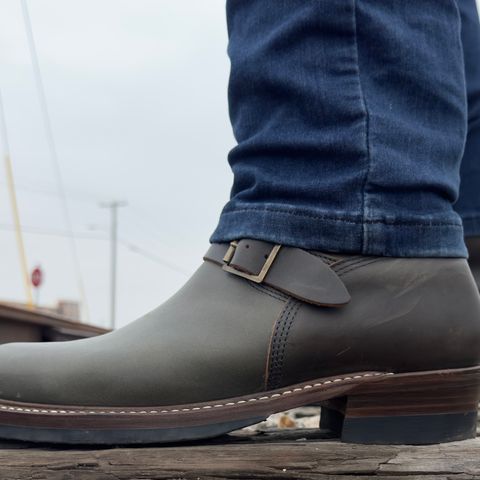 John Lofgren Wabash Engineer Boots in Badalassi Carlo Grigio Minerva Liscio