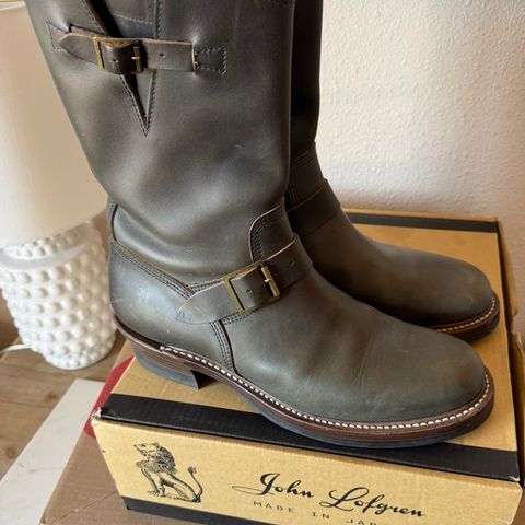 John Lofgren Wabash Engineer Boots in Badalassi Carlo Grigio Minerva Liscio