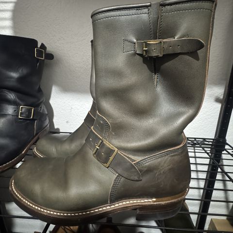 John Lofgren Wabash Engineer Boots in Badalassi Carlo Grigio Minerva Liscio