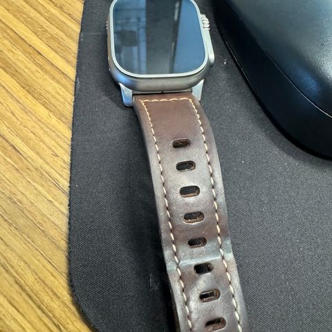 View photo of Ashland Leather Apple Watch Strap - Double Layer in Horween Unglazed Natural Shell Cordovan