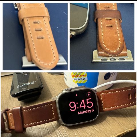 View photo of Ashland Leather Apple Watch Strap - Double Layer in Horween Unglazed Natural Shell Cordovan