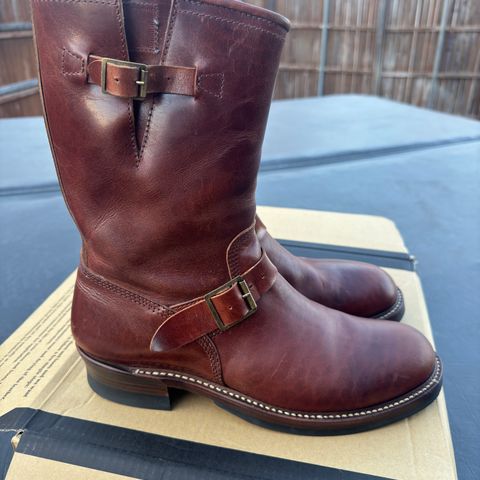 John Lofgren S&S X John Lofgren DEVIL'S CAUSEWAY HORSEHIDE ENGINEER BOOT in Shinki Dark Cherry Oiled Horsebutt