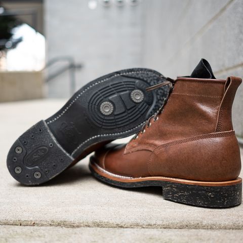 Viberg Bobcat in Horween Brown Waxed Flesh Horsebutt & Horween Black Waxed Flesh