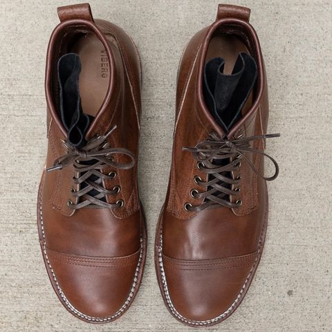 Viberg Bobcat in Horween Brown Waxed Flesh Horsebutt & Horween Black Waxed Flesh