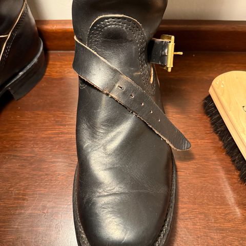 View photo of Wesco Mister Lou in Horween Black Chromexcel Horsehide