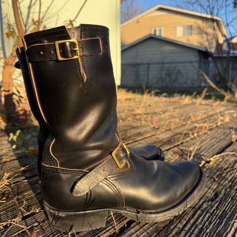 View photo of Wesco Mister Lou in Horween Black Chromexcel Horsehide