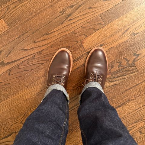 View photo of Grant Stone Diesel Boot in Horween Crimson Chromexcel