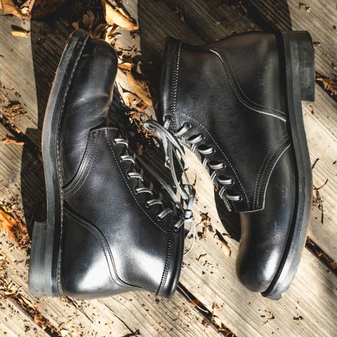 Rolling Dub Trio Coupen 7 in Horween Black Vegetable Tanned Teacore Dressner