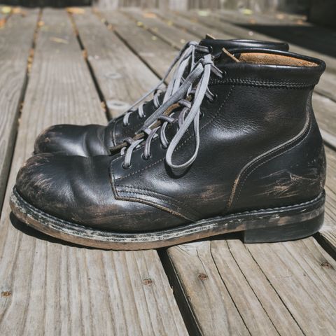 Rolling Dub Trio Coupen 7 in Horween Black Vegetable Tanned Teacore Dressner
