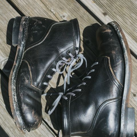 Rolling Dub Trio Coupen 7 in Horween Black Vegetable Tanned Teacore Dressner