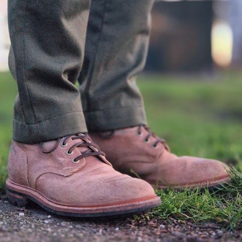 Grant Stone Diesel Boot in C.F. Stead Natural Waxy Commander Suede