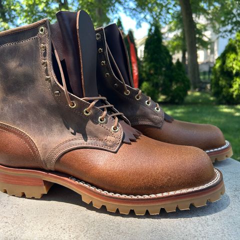 Nicks Lace Up Work in Predator Natural & Horween Ember Waxed Flesh