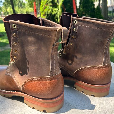 Nicks Lace Up Work in Predator Natural & Horween Ember Waxed Flesh