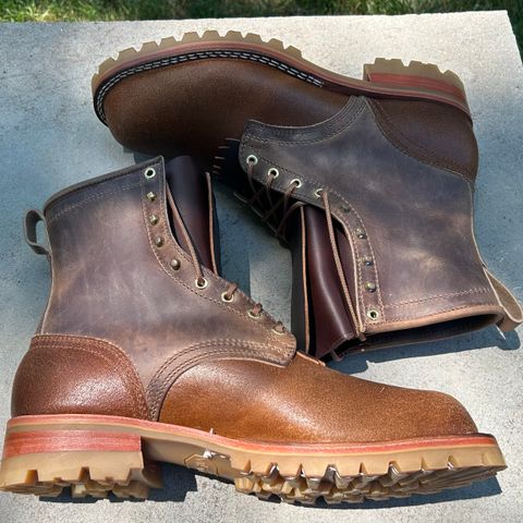 Nicks Lace Up Work in Predator Natural & Horween Ember Waxed Flesh
