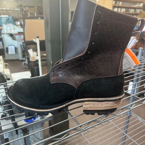 Nicks MTO in Law Tanning Black Roughout Shruken Bison & Law Tanning Walnut Smooth Shruken Bison