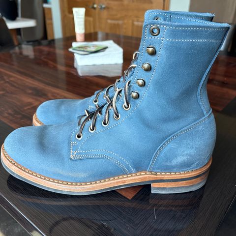 Truman Upland Boot in C.F. Stead China Blue Waxy Commander Suede