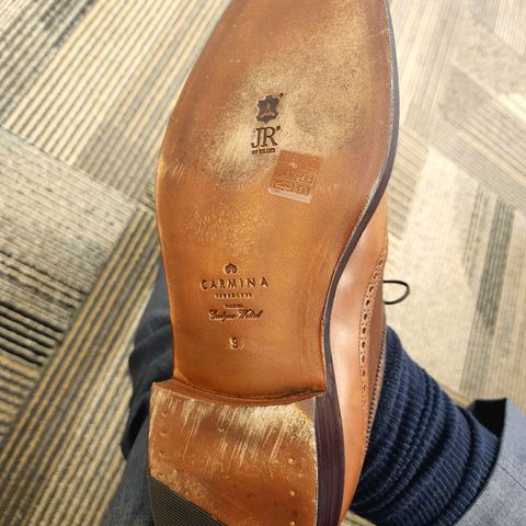 Carmina Long Wing Blucher Shoes 532 in Horween Armagnac Shell Cordovan