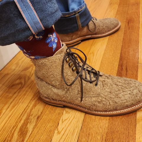 Grant Stone Edward Boot in Milkshake Rough Suede