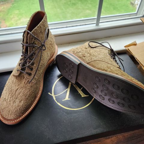 View photo of Grant Stone Edward Boot in Milkshake Rough Suede