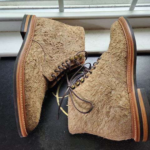 View photo of Grant Stone Edward Boot in Milkshake Rough Suede