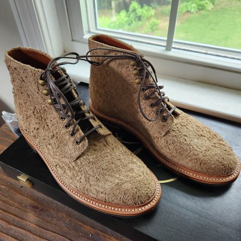 View photo of Grant Stone Edward Boot in Milkshake Rough Suede