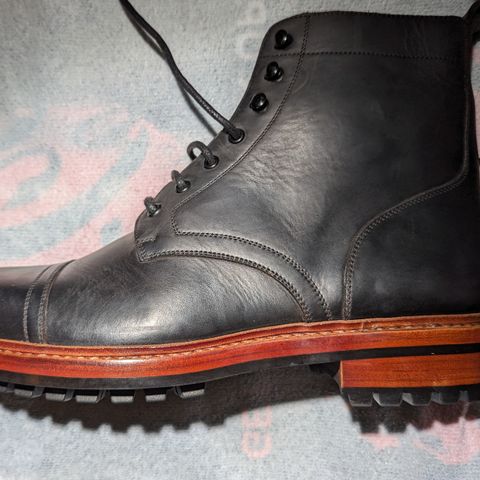 BLKBRD Dixon Cap Toe Derby Boot in Black Pullup