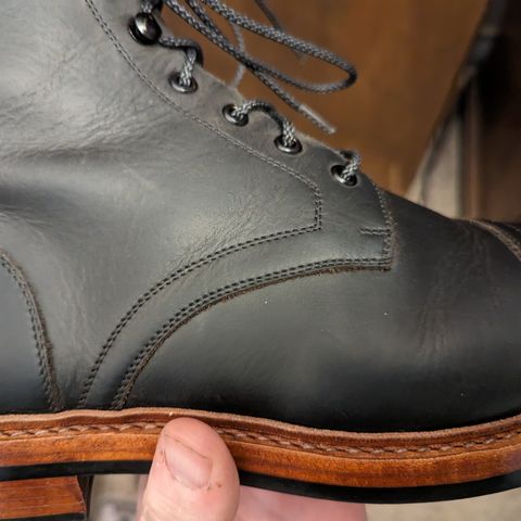 BLKBRD Dixon Cap Toe Derby Boot in Black Pullup
