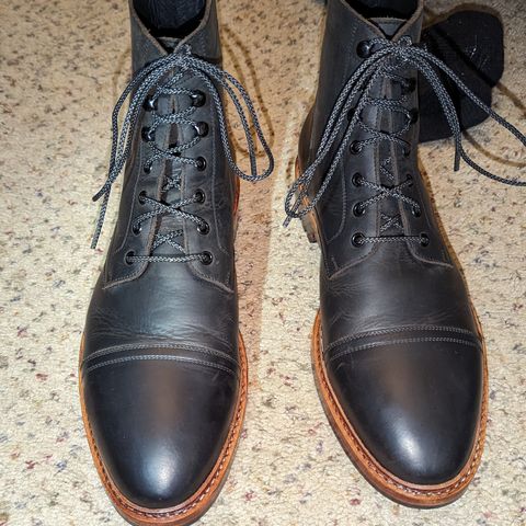 BLKBRD Dixon Cap Toe Derby Boot in Black Pullup