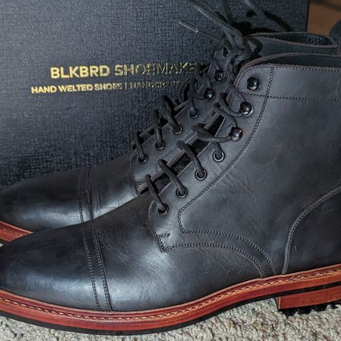 BLKBRD Dixon Cap Toe Derby Boot in Black Pullup